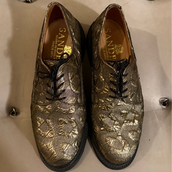 Mr Turk Gold Textured Sanders & Sanders Oxford Shoe - Picture 2 of 8